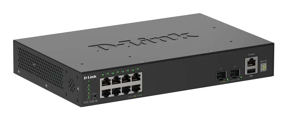 D-Link DGS-1530-10/E - Administrerbar switch, svart