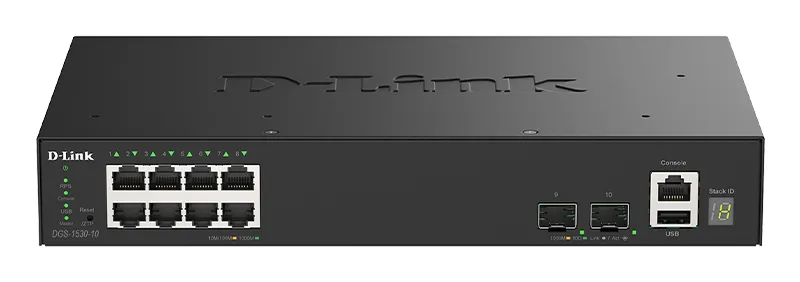 D-Link DGS-1530-10/E - Administrerbar switch, svart