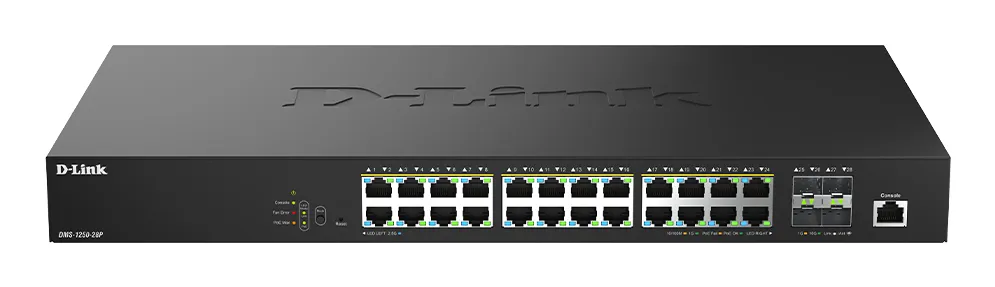 D-Link DMS-1250-28P/E - Managed PoE switch, Black
