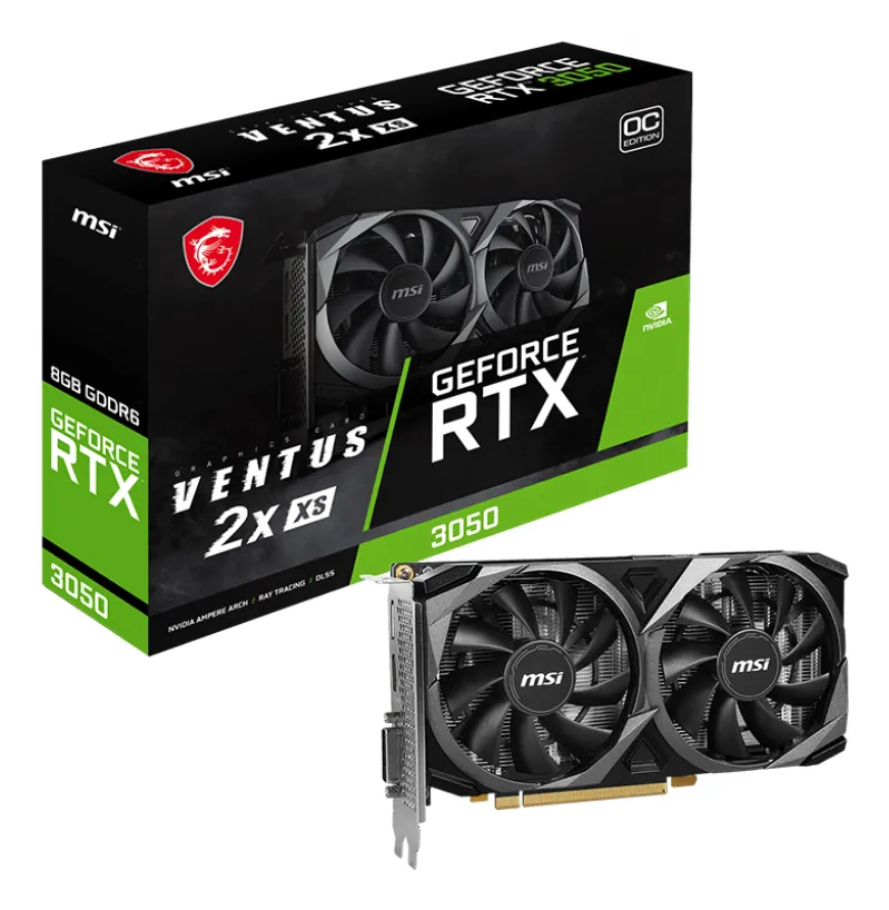 MSI GeForce RTX 3050 8GB VENTUS 2X XS 8G OC -graphics card