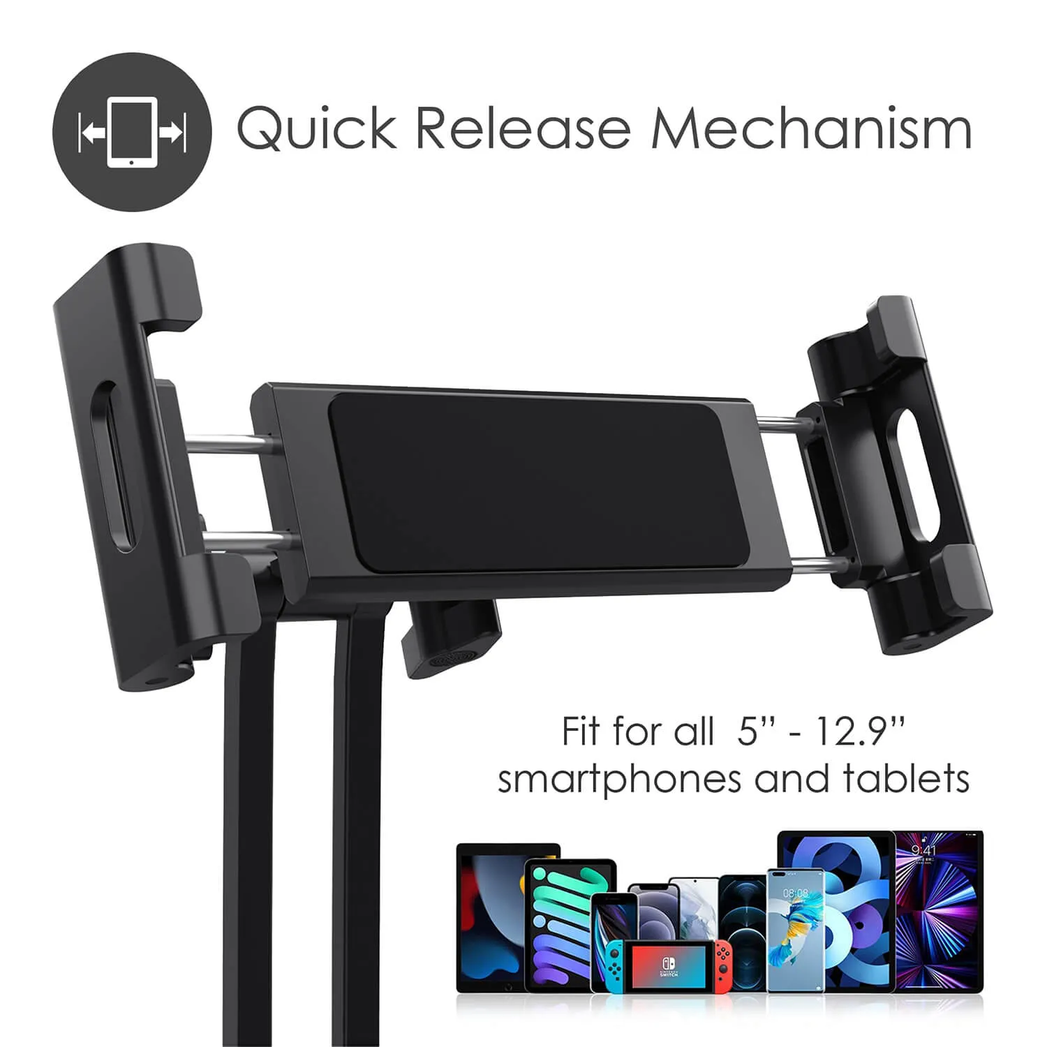 Desire2 Tablet holder 2-in-1 XL Wall and Portable up to 12.9", black