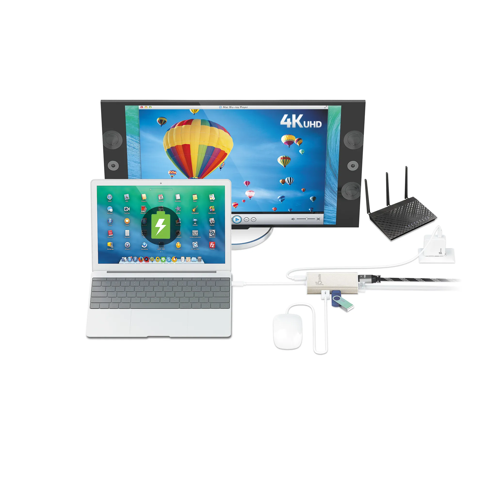 J5 Create USB-C MULTI-ADAPTER - - HDMI/ETHERNET/USB 3.1 HUB/PD 2.0