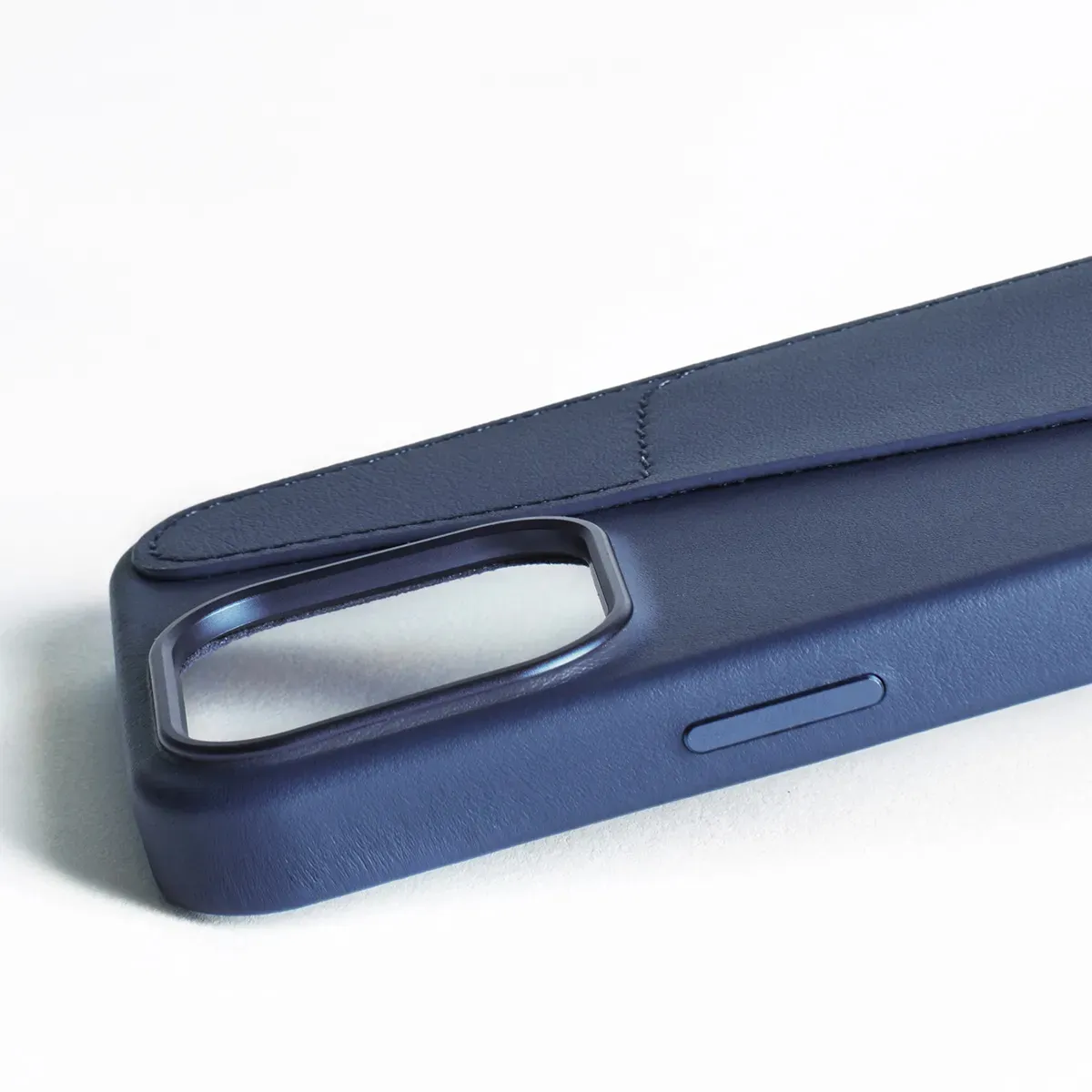 Mujjo Full Leather, iPhone 16 Pro Max -lompakkokotelo, Monaco Blue