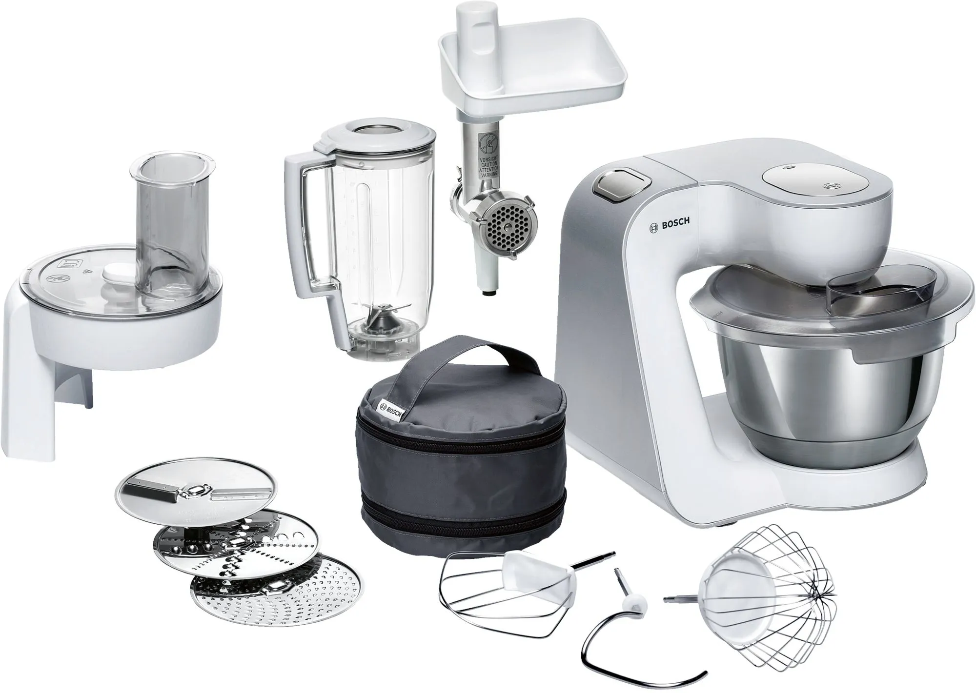 Bosch MUM58231 monitoimikone -yleiskone, 1000W, valkoinen/hopea