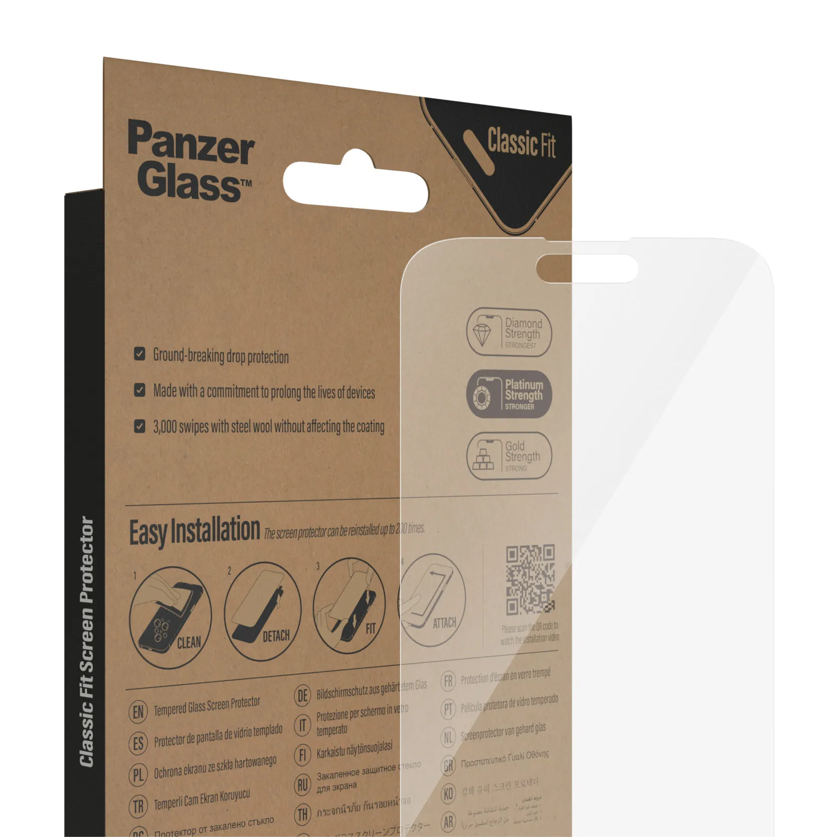 PanzerGlass Classic Fit, iPhone 14 Pro Max - Screen Glass