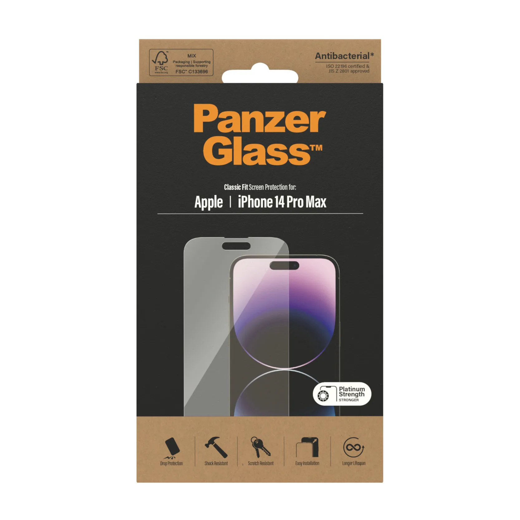 PanzerGlass Classic Fit, iPhone 14 Pro Max - Screen Glass