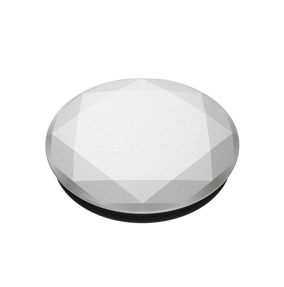 POPSOCKETS Metallic Diamond Silver Avtagbart Grip med St&auml;llfunktion Premium