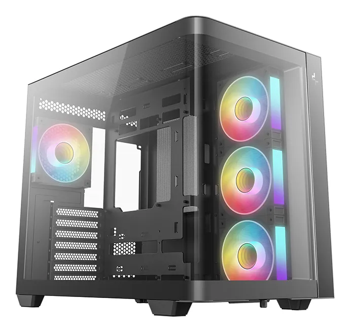 DeepCool CG530U 4F Midi-Tower Case with window and RGB lighting, Black