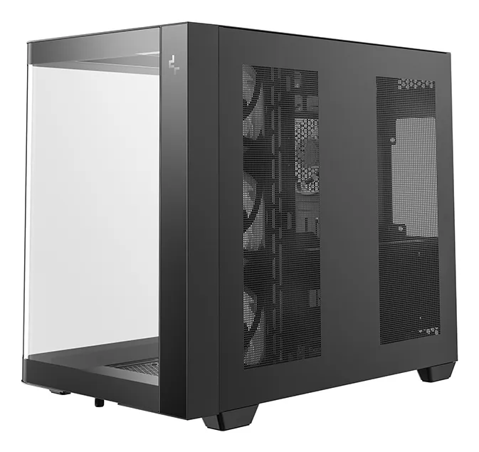 DeepCool CG530U 4F Midi-Tower Case with window and RGB lighting, Black
