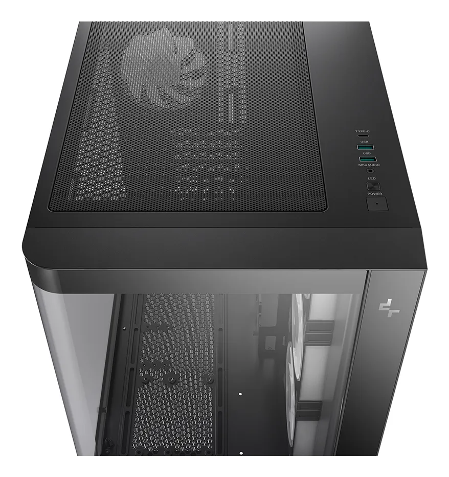 DeepCool CG530U 4F Midi-Tower Case with window and RGB lighting, Black