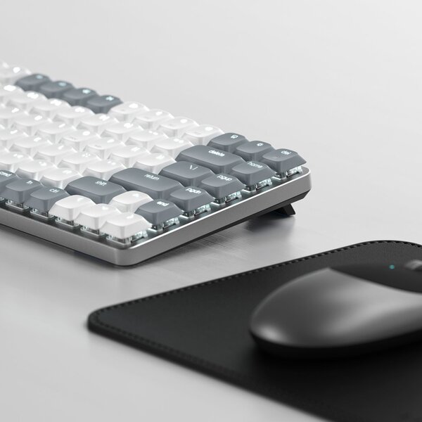 Satechi SM1 Slim Wireless Mechanical Ergonomic Keyboard, Low-Profile Brown, Light Grey