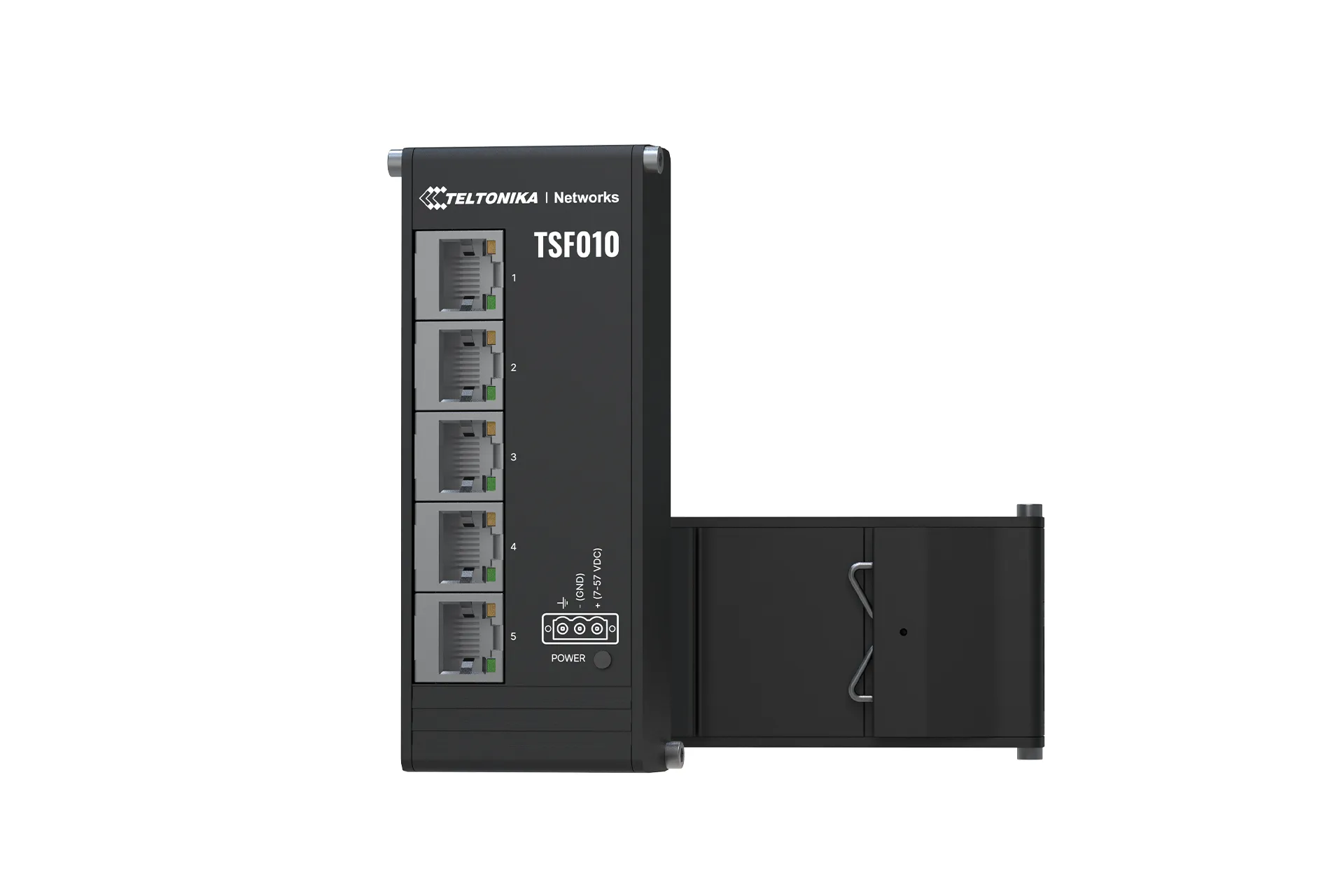 TELTONIKA TSF010 - Hallitsematon teollisuuden Ethernet-kytkin, musta