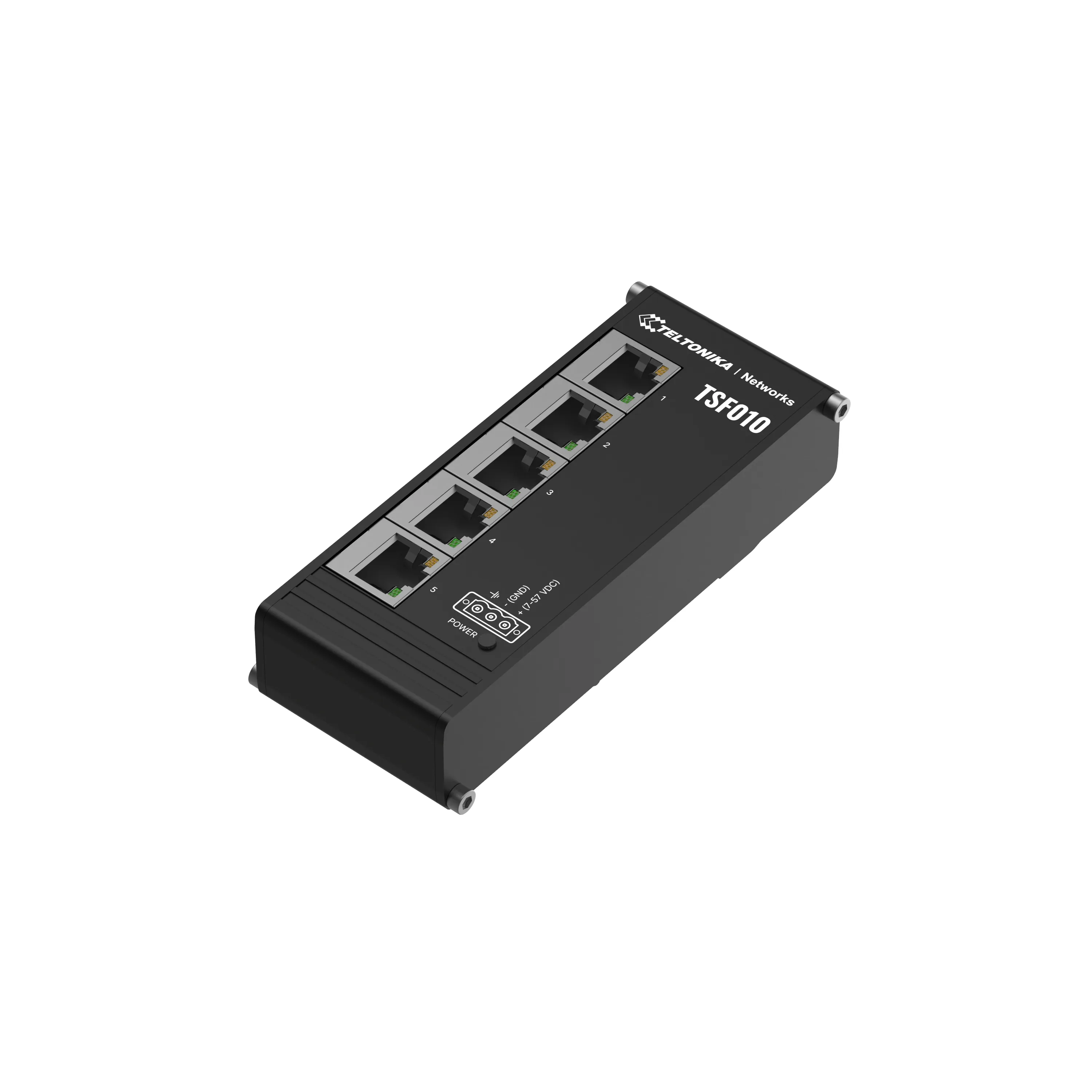 TELTONIKA TSF010 - Hallitsematon teollisuuden Ethernet-kytkin, musta