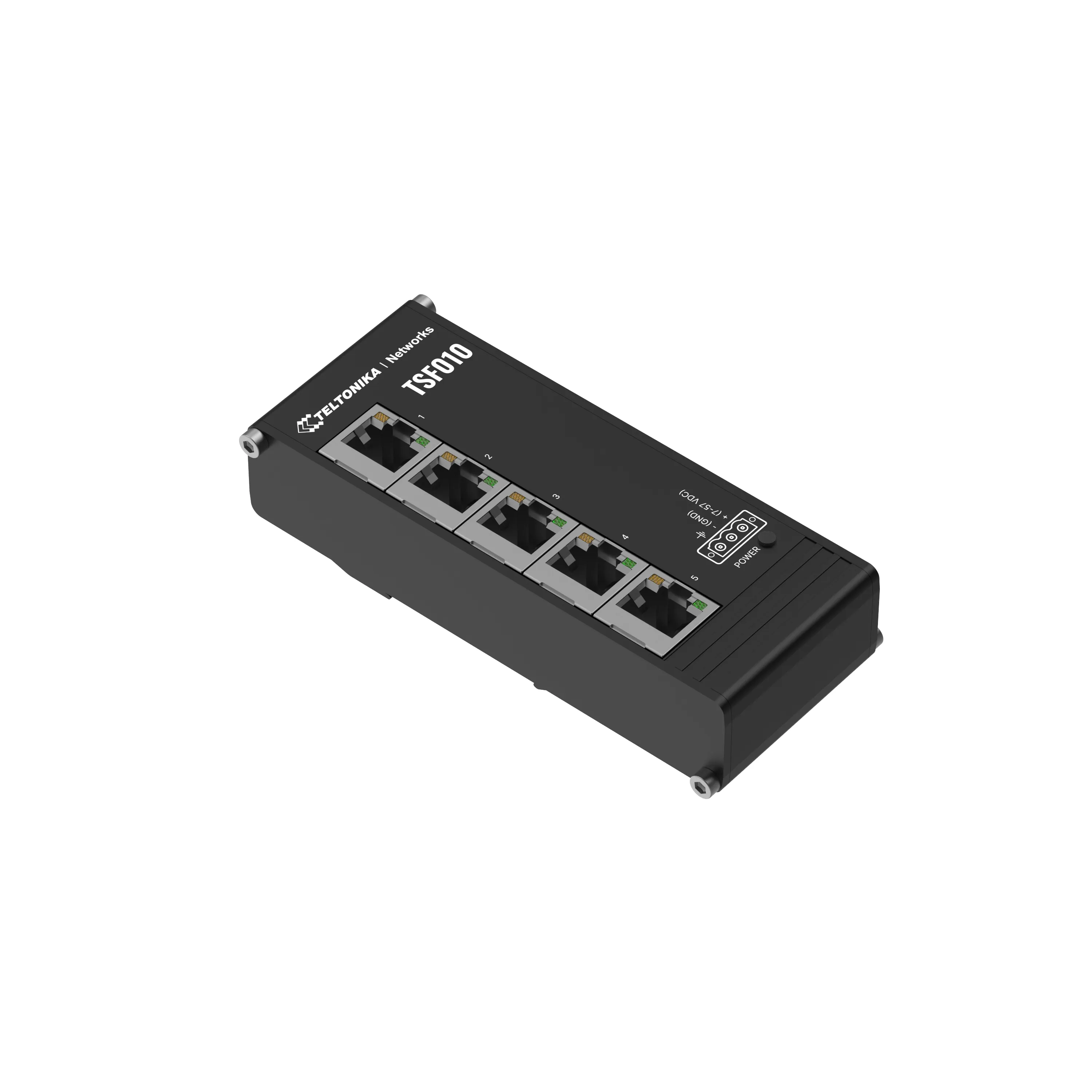TELTONIKA TSF010 - Hallitsematon teollisuuden Ethernet-kytkin, musta