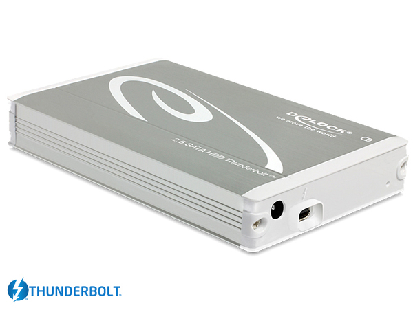 Delock External Enclosure 2-5- SATA HDD -- Thunderbolt- -up to 15 mm HDD-- Silver