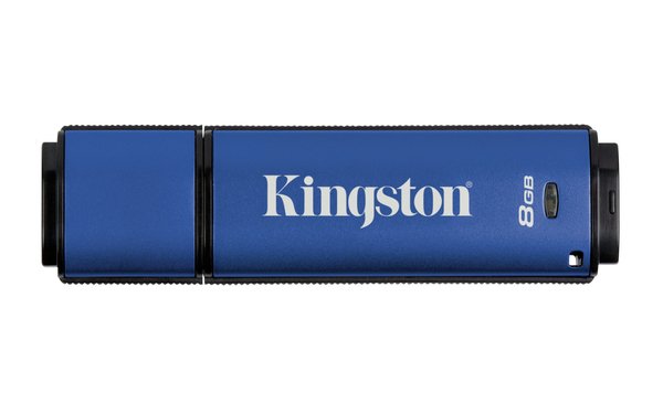 Kingston 8 Gt DataTraveler Vault Privacy 3.0 USB 3.0 -muistitikku, Musta/Sininen