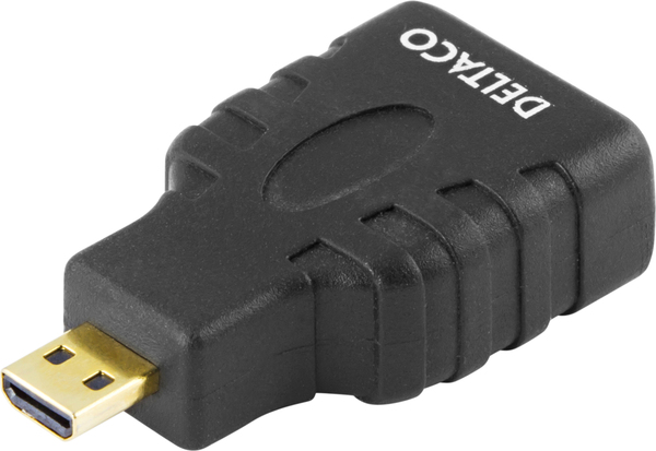 DELTACO HDMI High Speed with Ethernet adapter, Micro HDMI ha - HDMI ho