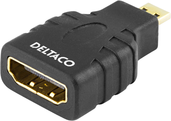 DELTACO HDMI High Speed with Ethernet adapter, Micro HDMI ha - HDMI ho