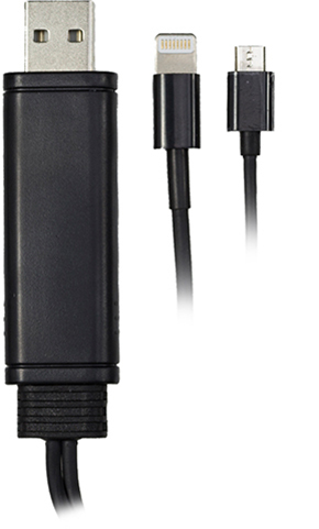 EPZI charging cable USB-Micro B/ USB-Lightning, 0,2m, black