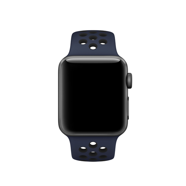 Apple Watch 38 mm obsidiaani/musta Nike Sport -ranneke