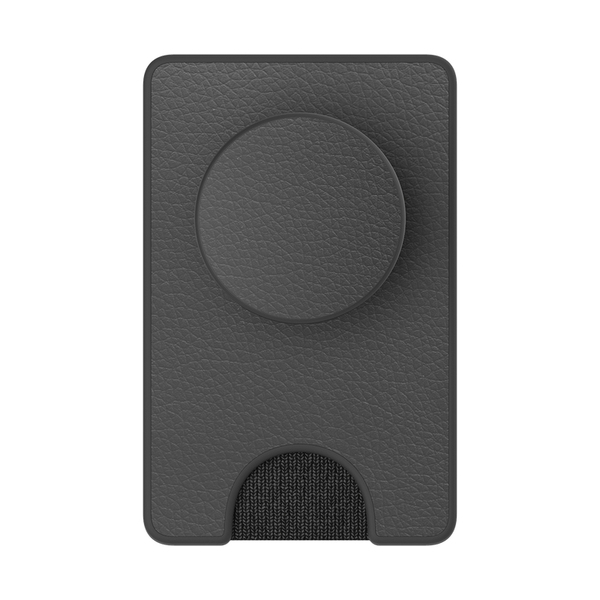 POPSOCKETS Wallet Pebbled Vegan Leather Black Avtagbar Mobil Pl&aring;nbok PopWallet+