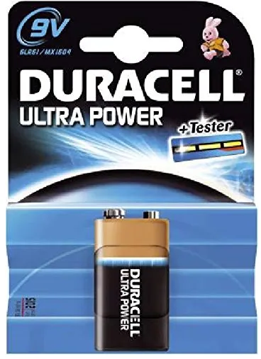 Duracell Ultra Power, 9V/6LR61 alkaliparisto, 1 kpl pakkaus