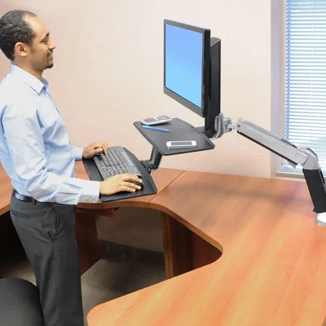 ERGOTRON WorkFit A Drop Down LD 5inch and WS Polished Aluminum