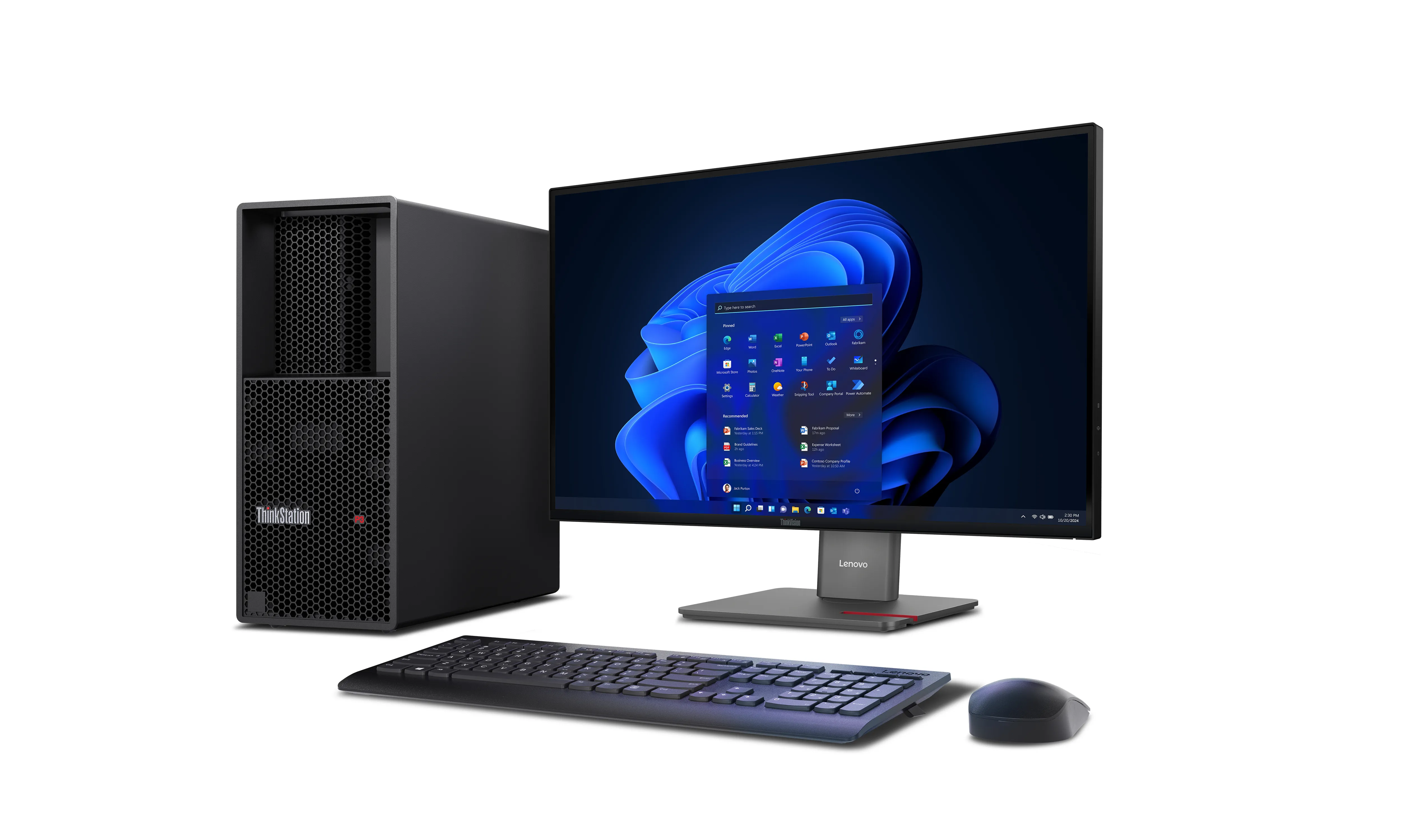 Lenovo ThinkStation P3 Gen 2 Intel Core Ultra 7 265K, 64 GB, 1 TB, Win 11 Pro arbetsstation, tower, svart