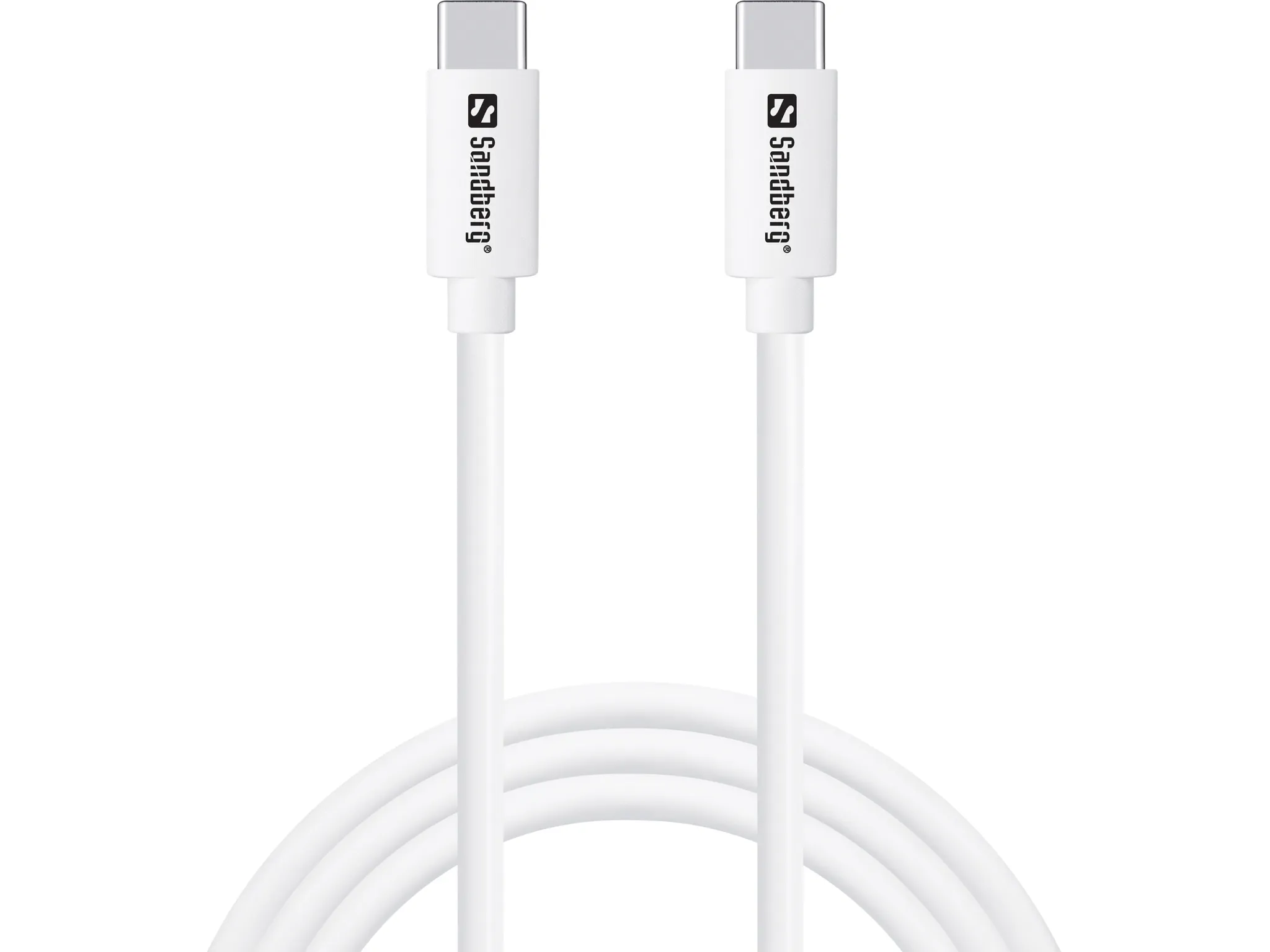 Sandberg AC Charger Dual USB-C PD65W EU 1.5m - USB-C-laturi, valkoinen