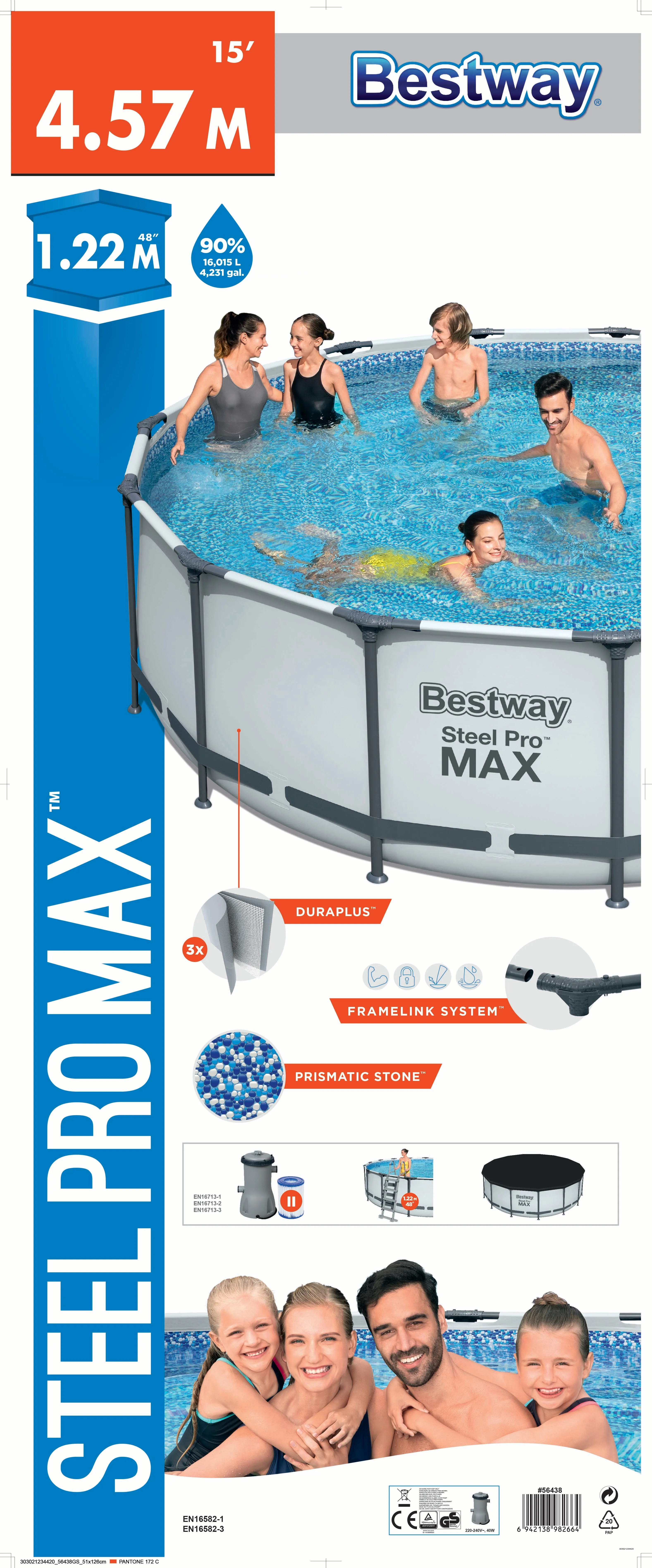 Bestway Steel Pro Max -allas, 4,57x1,22m