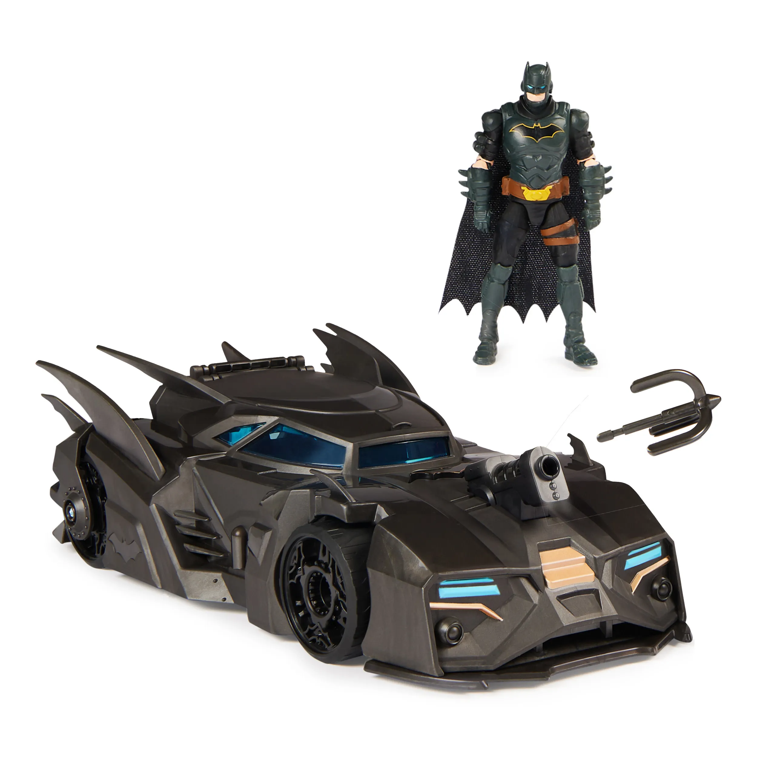 Spin Master DC Comics Batman - Offroad Batmobile with hook catapult, toy vehicle (black)