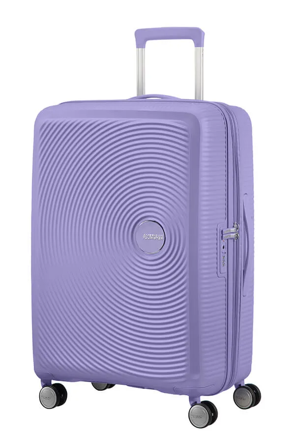 American Tourister Soundbox Spinner 67 cm, expanderbar, polypropen, resv&auml;ska, lavendel
