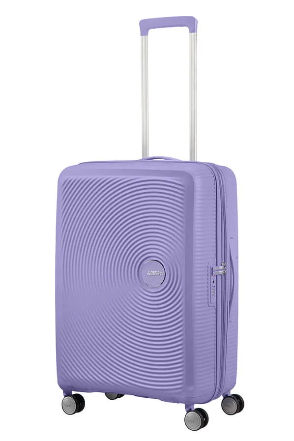 American Tourister Soundbox Spinner 67 cm, expanderbar, polypropen, resv&auml;ska, lavendel