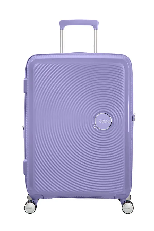 American Tourister Soundbox Spinner 67 cm, expanderbar, polypropen, resv&auml;ska, lavendel
