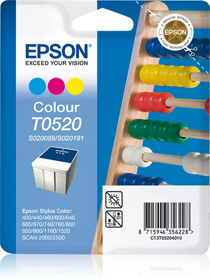 Epson T052 bl&auml;ckpatron, 35 ml, cyan/magenta/gul