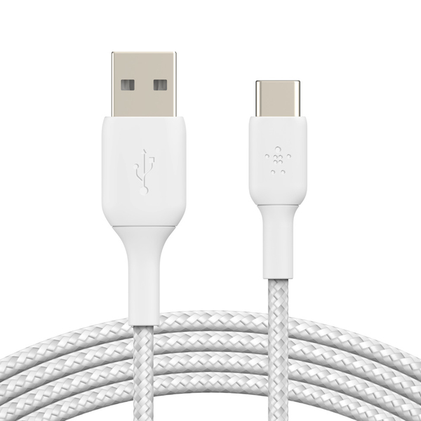 Belkin Boost Charge Braided USB-A - USB-C - cable, 1 m, White