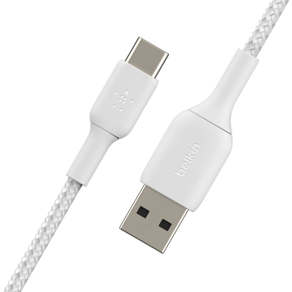 Belkin Boost Charge Braided USB-A - USB-C - cable, 1 m, White