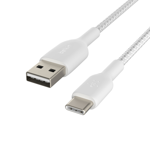 Belkin Boost Charge Braided USB-A - USB-C - cable, 1 m, White
