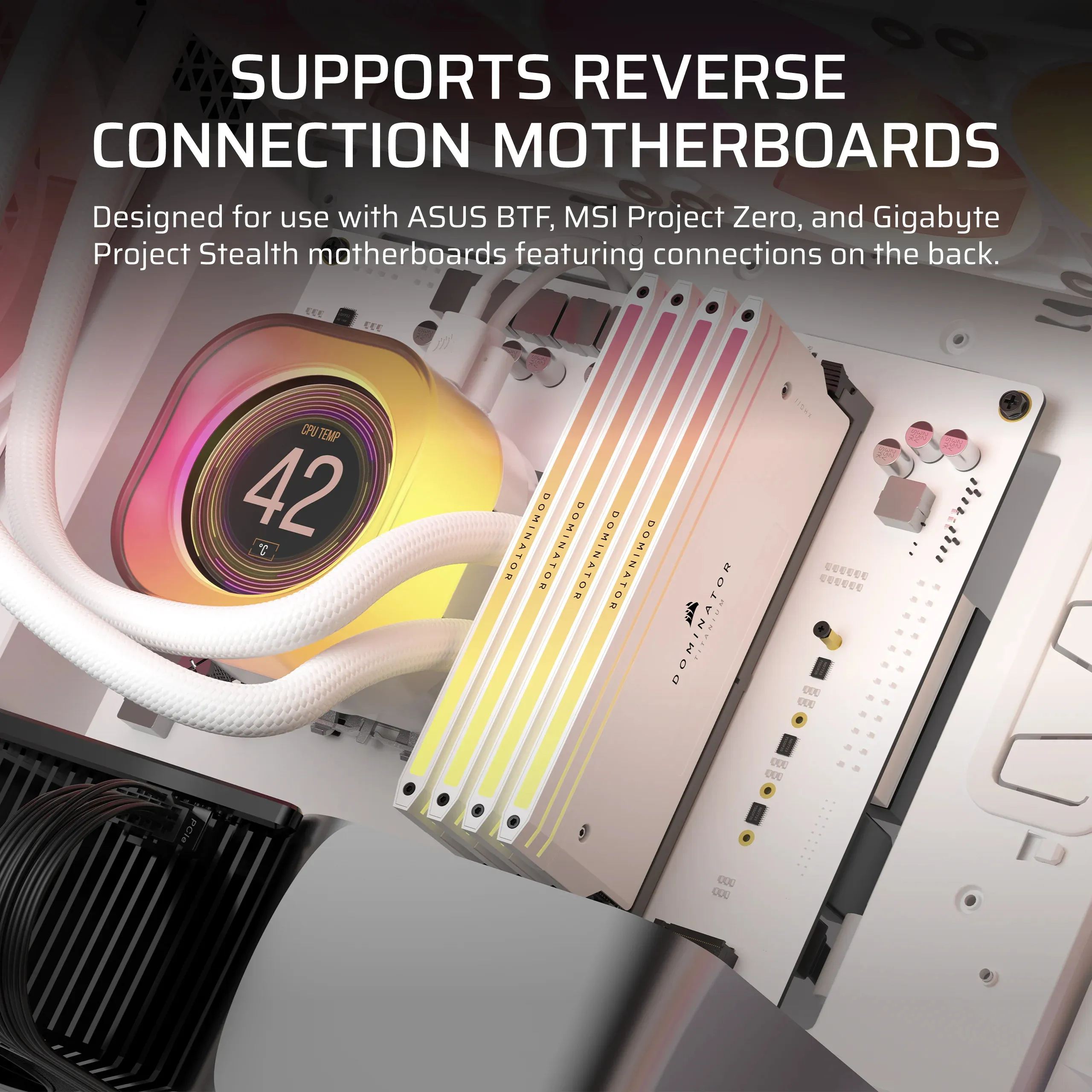 CORSAIR iCUE LINK 5000T LX Midi-Tower Case with window and RGB lighting, White