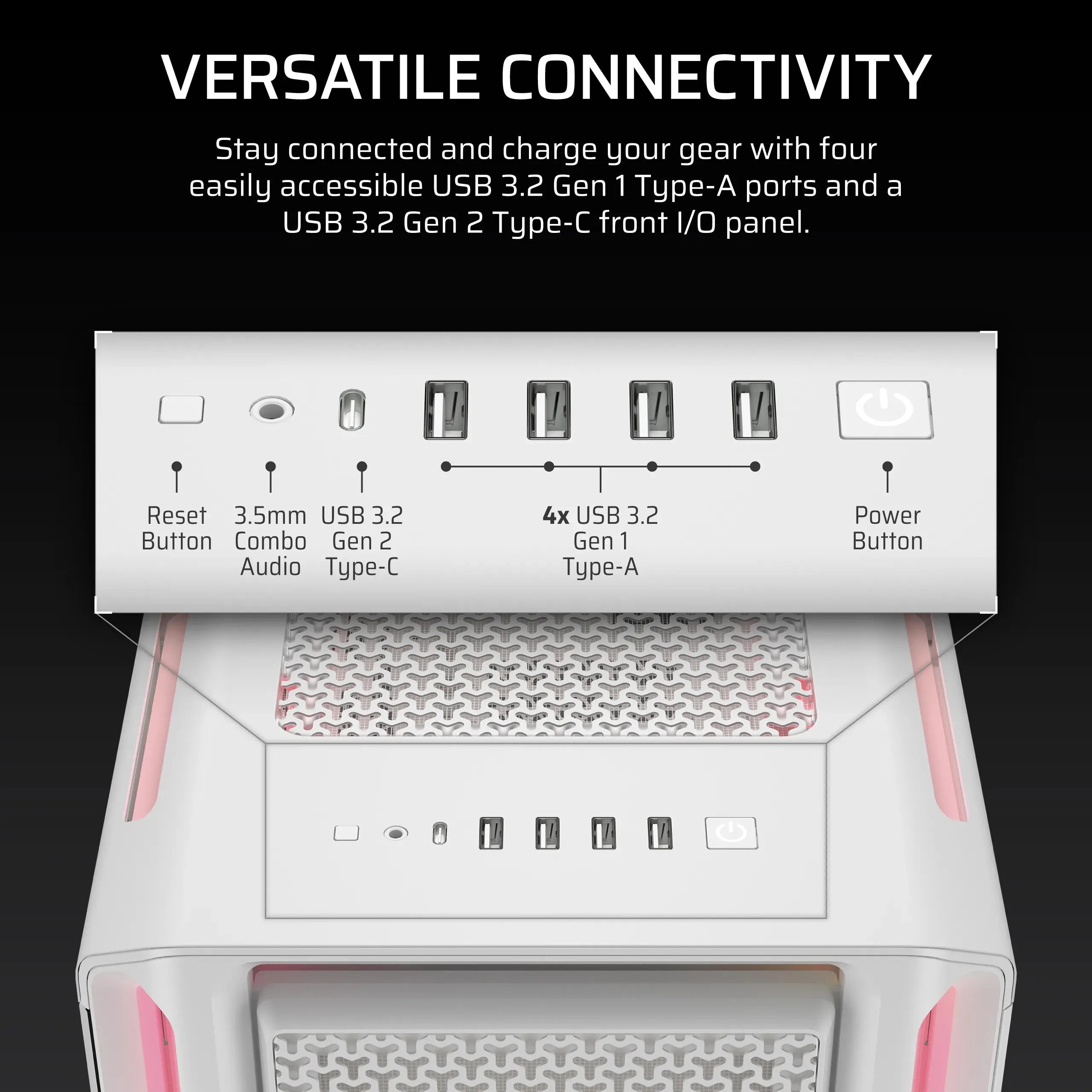 CORSAIR iCUE LINK 5000T LX Midi-Tower Case with window and RGB lighting, White