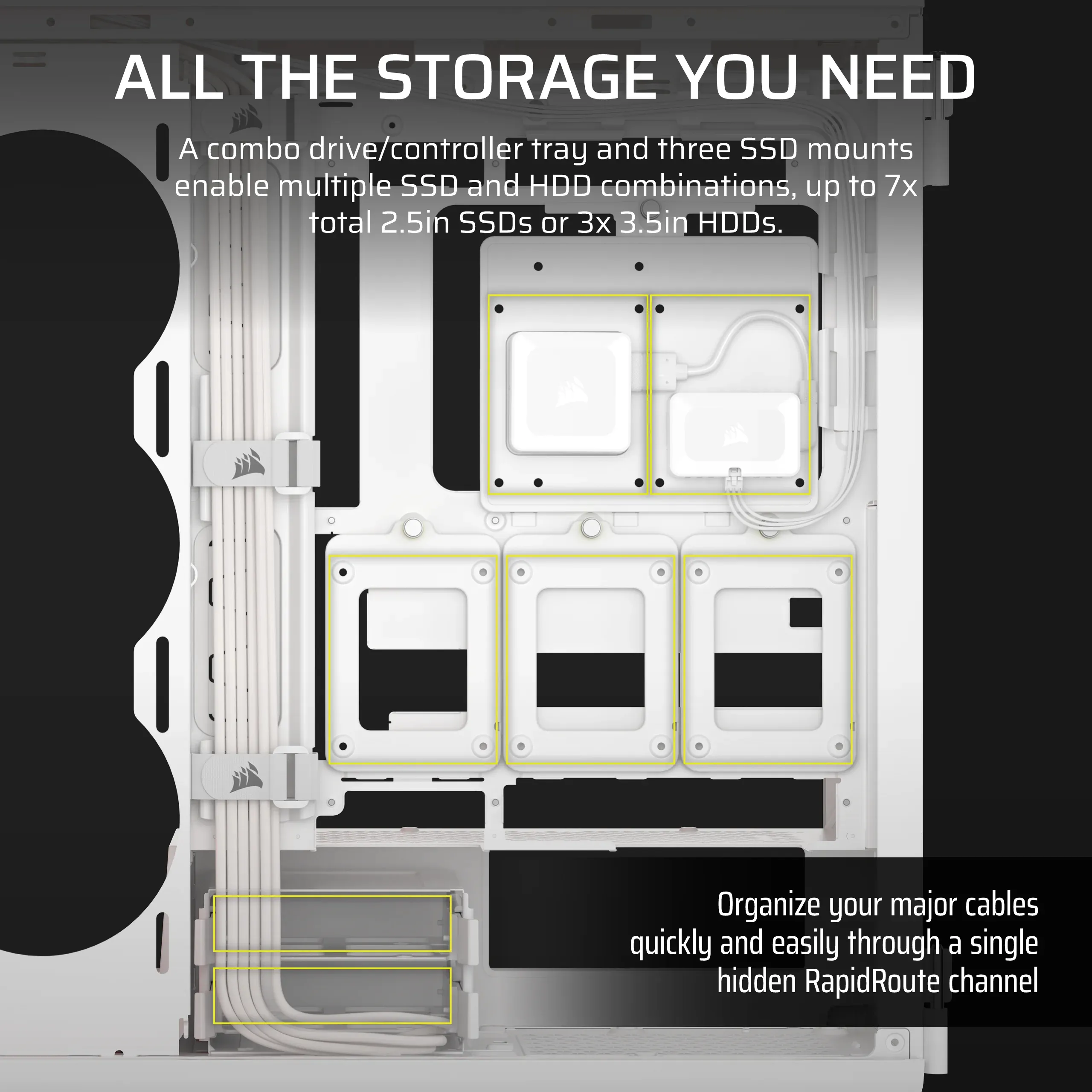 CORSAIR iCUE LINK 5000T LX Midi-Tower Case with window and RGB lighting, White