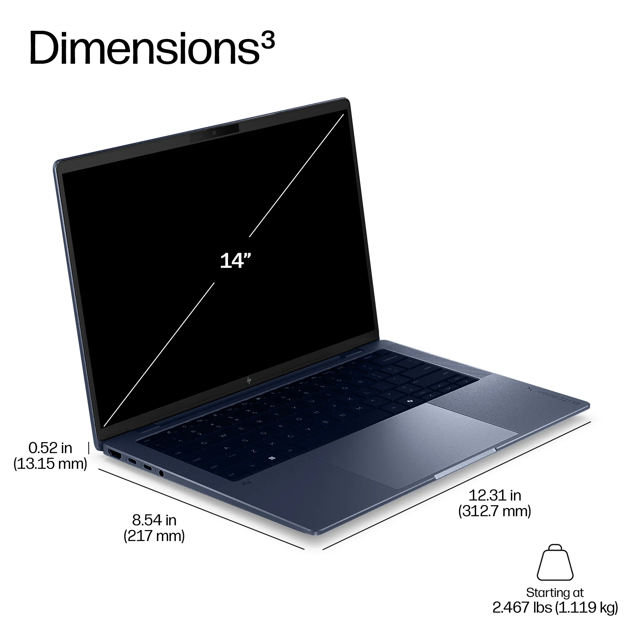 HP EliteBook 8 G2a 14.0" Ryzen AI 5 435, 16 GB, 512 GB, Win 11 Pro - b&auml;rbar dator, glacier silver