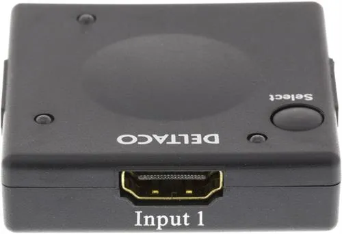 DELTACO HDMI-kytkin, automaattinen3 &gt; 1, 1080p, 3D, musta