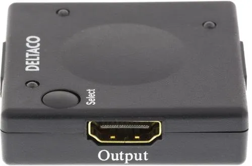 DELTACO HDMI-kytkin, automaattinen3 &gt; 1, 1080p, 3D, musta