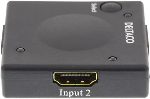 DELTACO HDMI-kytkin, automaattinen3 &gt; 1, 1080p, 3D, musta