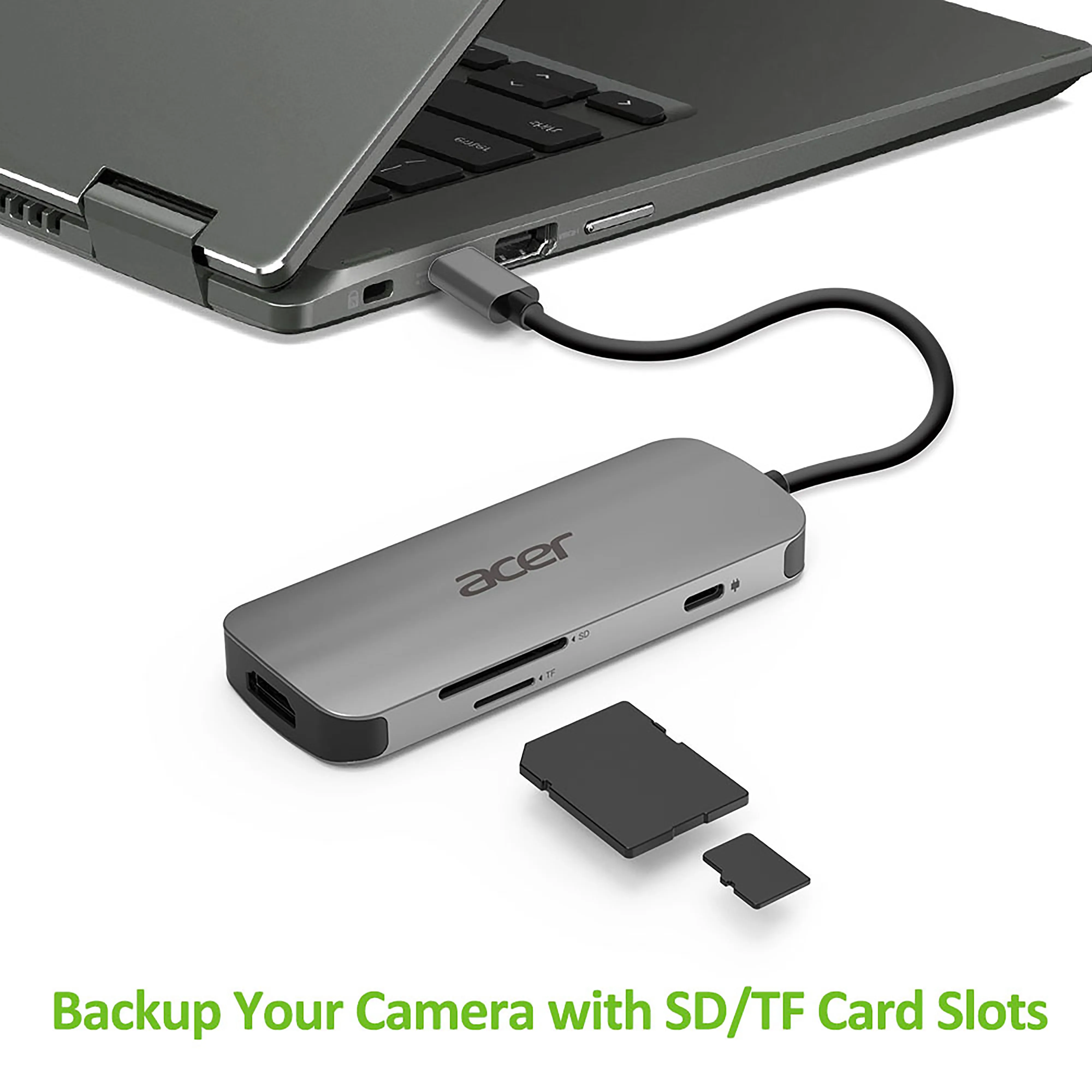 Acer 7-IN-1 TYPE-C DONGLE -> 3xUSB3.0, HDMI, Type C PD, SD Card reader, TF Card reader