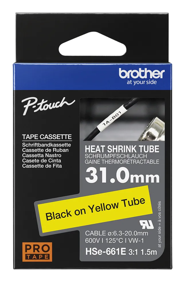 BROTHER B-ON-W HEAT SHRINK TUBE 31MM YELLOW