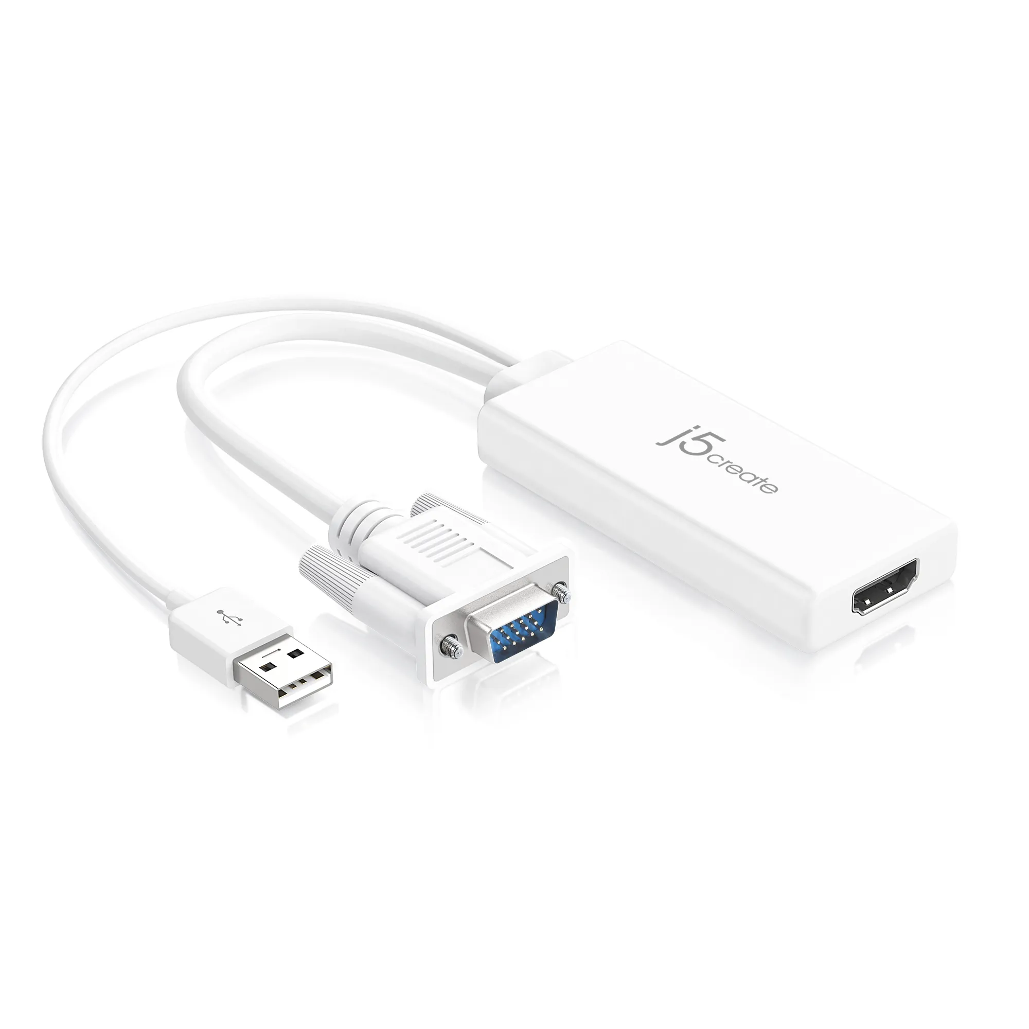J5 Create  VGA, USB A – HDMI - adapter, White