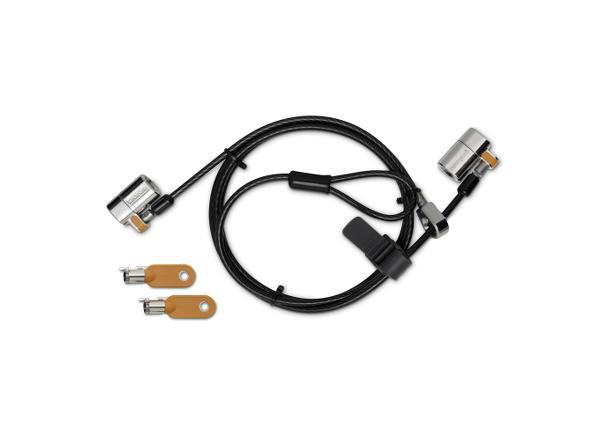Kensington ClickSafe Round Keyed Twin Laptop Lock Master Keyed - Turvakaapelilukko - harmaa - 1.5 m