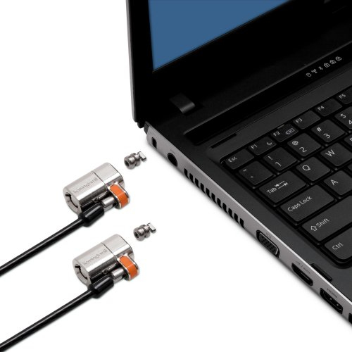 Kensington ClickSafe Round Keyed Twin Laptop Lock Master Keyed - Turvakaapelilukko - harmaa - 1.5 m
